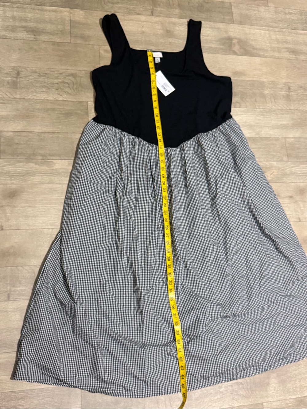 A New Day Women's Pullover Knit to Woven Midi Dress Black/White Size 2X - Picture 6 of 10